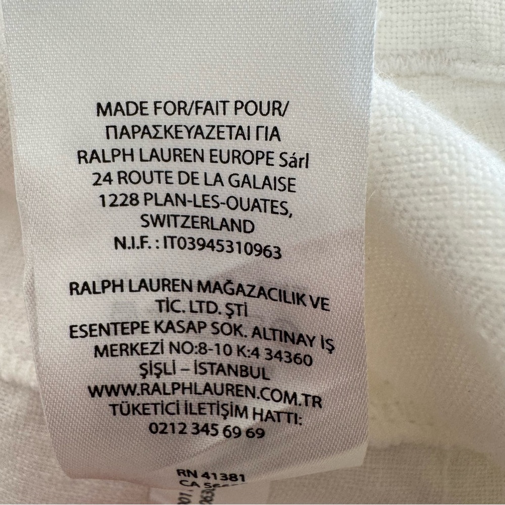 Lauren Ralph Lauren Linen Cropped Pants White High Rise Suggested Size 14 - Picture 7 of 8